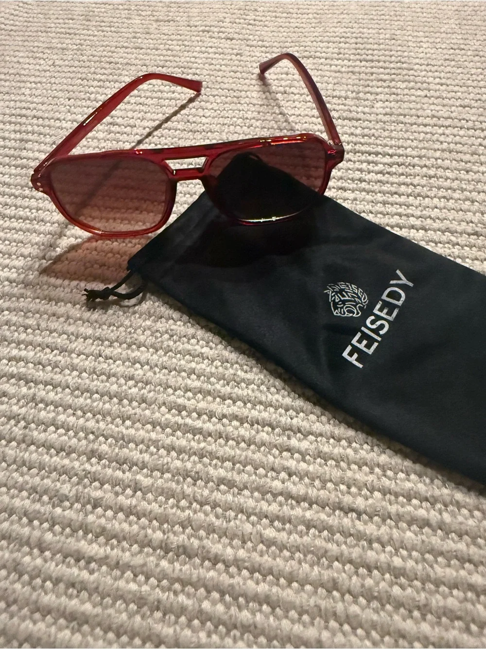 FEISEDY Retro Square Aviator Sunglasses